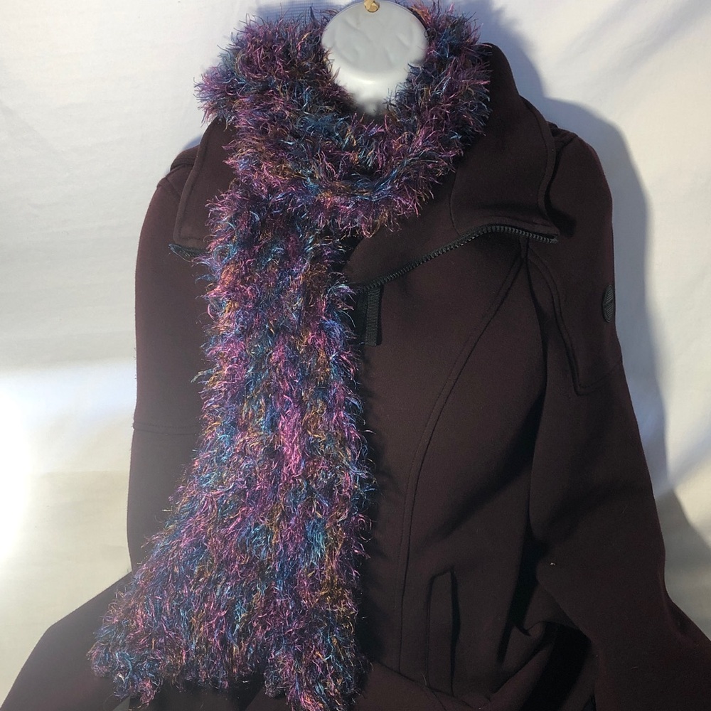 Vintage Multicolor Handmade.Fuzzy Knit Women's Scarf - Soft Fashion Accessory